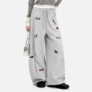 Aelfric Eden Embroidery Dog Baggy Barrel Sweatpants